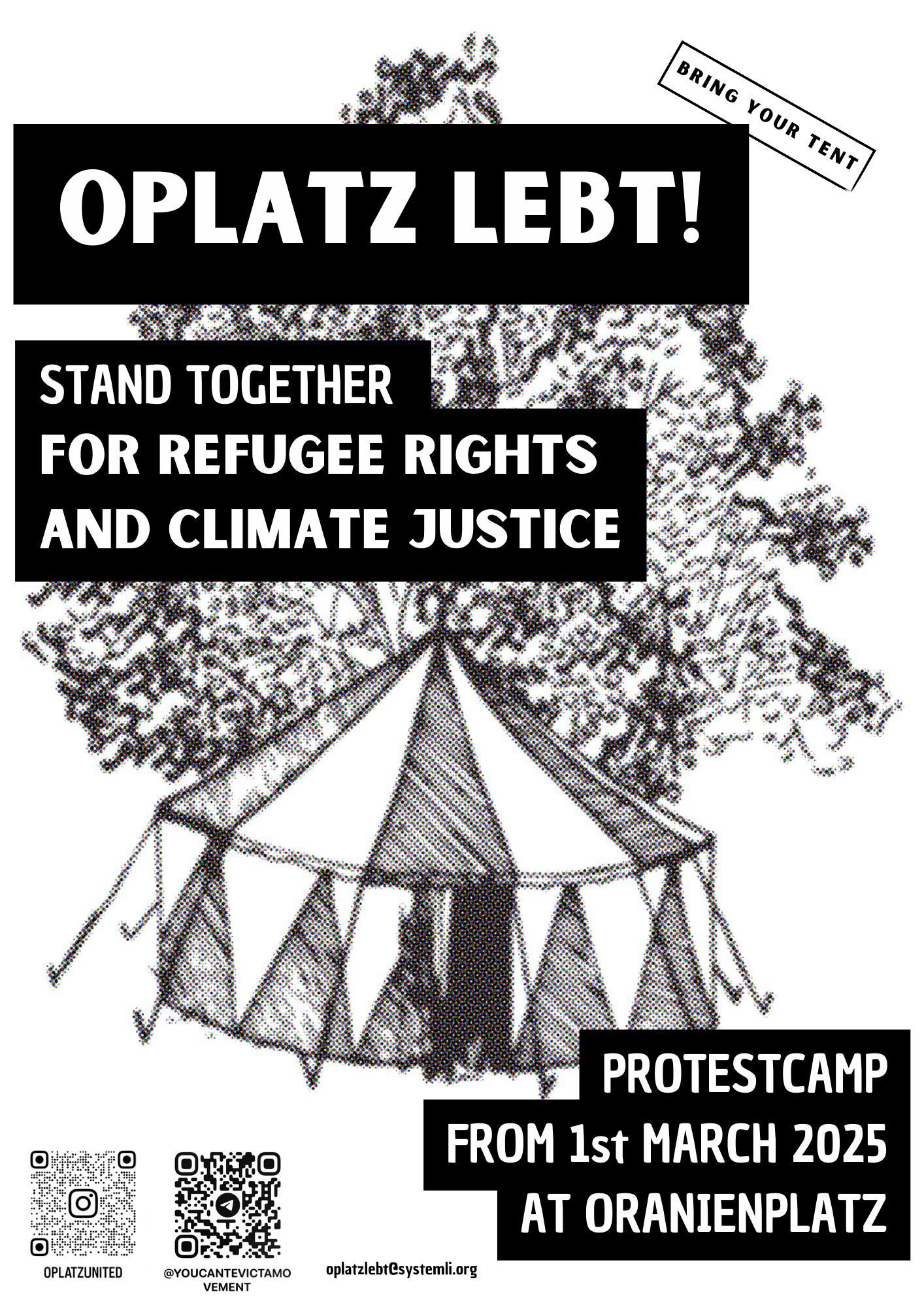 O-Platz lebt! Stand together – for refugee, migrant rights and climate justice